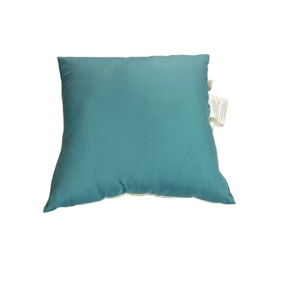 Pier 1 Embroidered Sunburst Pillow Teal Gold White 16 x 16 - Picture 5 of 11